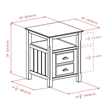 Pemberly Row Transitional Solid Wood Nightstand with 2-Drawer in Black
