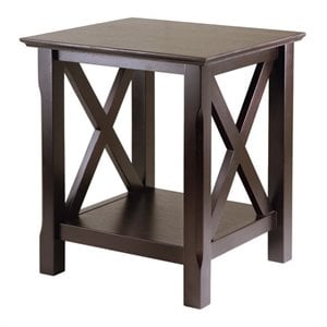 Pemberly Row Transitional Solid Wood End Table in Cappuccino