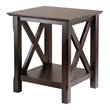 Pemberly Row Transitional Solid Wood End Table in Cappuccino