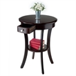 Pemberly Row Round Traditional Solid Wood Accent End Table in Cappuccino