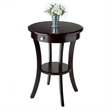 Pemberly Row Round Traditional Solid Wood Accent End Table in Cappuccino