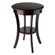 Pemberly Row Round Traditional Solid Wood Accent End Table in Cappuccino