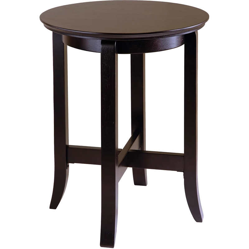 Pemberly Row Transitional Solid Wood End Table in Dark Espresso