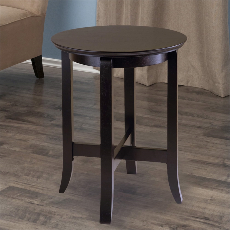 Pemberly Row Transitional Solid Wood End Table in Dark Espresso