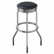Pemberly Row 3-Piece Round Wood/Metal Pub Set in Black/Chrome