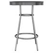 Pemberly Row 3-Piece Round Wood/Metal Pub Set in Black/Chrome