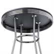 Pemberly Row 3-Piece Round Wood/Metal Pub Set in Black/Chrome
