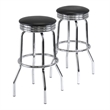 Pemberly Row 3-Piece Round Wood/Metal Pub Set in Black/Chrome