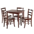 Pemberly Row 5-Piece Transitional Solid Wood Dining Set in Antique Walnut