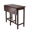 Pemberly Row Transitional Solid Wood Drop Leaf High Dining Table in Walnut