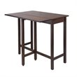 Pemberly Row Transitional Solid Wood Drop Leaf High Dining Table in Walnut