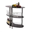 Pemberly Row Curved Shape Transitional Metal/Glass Home Bar in Black