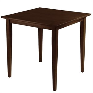 Pemberly Row Square Transitional Solid Wood Dining Table in Antique Walnut