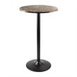 Pemberly Row Transitional Metal Pub Table with Round Top in Black