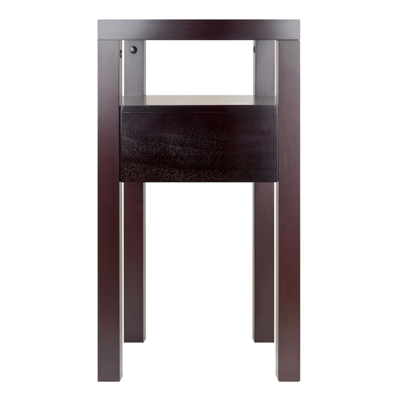 Pemberly Row Transitional Solid Wood Console Table in Espresso