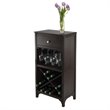 Pemberly Row Transitional Solid Wood Modular Wine Rack Cabinet in Dark Espresso