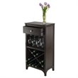Pemberly Row Transitional Solid Wood Modular Wine Rack Cabinet in Dark Espresso