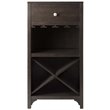 Pemberly Row Transitional Solid Wood Modular Wine Rack Cabinet in Dark Espresso