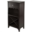 Pemberly Row Transitional Solid Wood Modular Wine Rack Cabinet in Dark Espresso