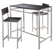 Pemberly Row 3-Piece Metal/Wood Counter Height Dining Set in Black/Gray