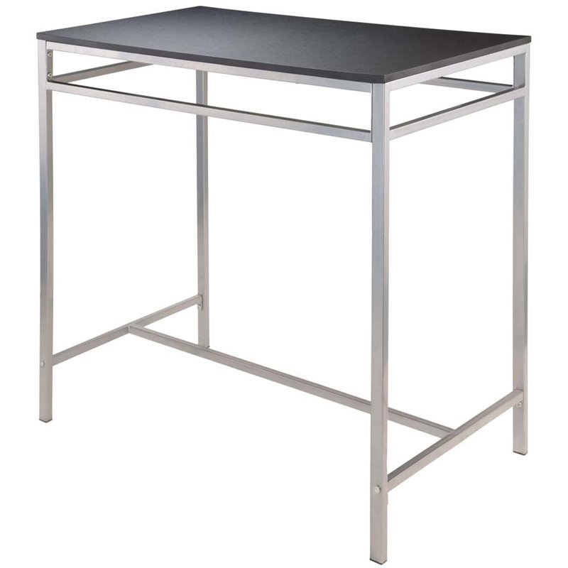 Pemberly Row 3-Piece Metal/Wood Counter Height Dining Set in Black/Gray