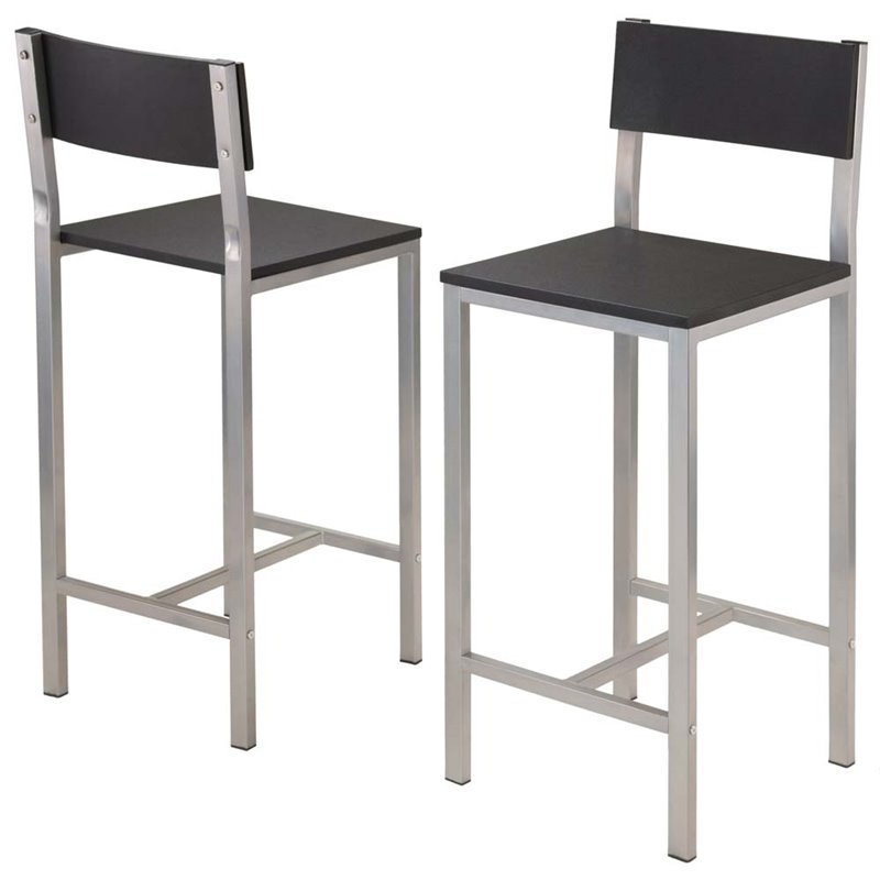 Pemberly Row 3-Piece Metal/Wood Counter Height Dining Set in Black/Gray