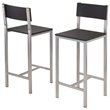 Pemberly Row 3-Piece Metal/Wood Counter Height Dining Set in Black/Gray