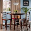 Pemberly Row 3-Piece Square Counter Height Solid Wood Dining Set in Walnut