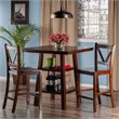 Pemberly Row 3-Piece Square Counter Height Solid Wood Dining Set in Rich Walnut