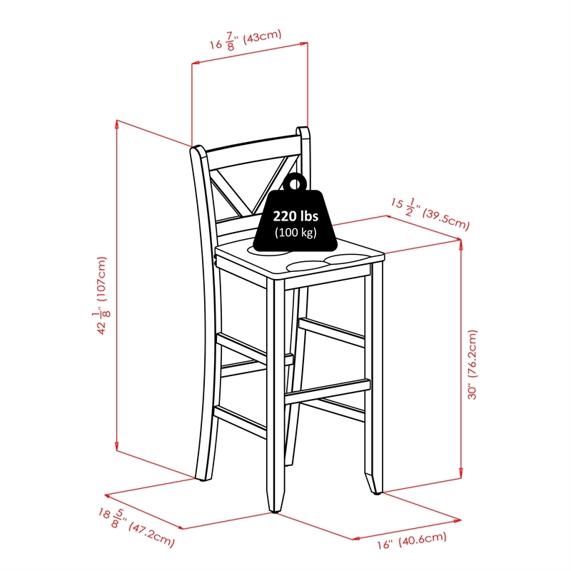 Pemberly Row 3-Piece Drop Leaf Counter Height Solid Wood Dining Set in Walnut