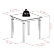 Pemberly Row 3-Piece Square Transitional Solid Wood Dining Set in Walnut