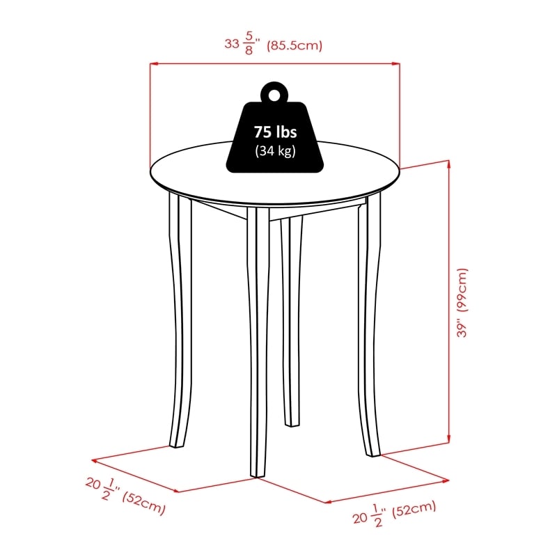 Pemberly Row 3-Piece Round Transitional Solid Wood Pub Set in Antique Walnut