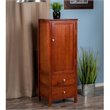 Pemberly Row 2-Drawer Transitional Solid Wood Cupboard in Walnut
