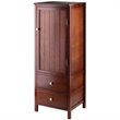 Pemberly Row 2-Drawer Transitional Solid Wood Cupboard in Walnut