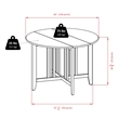 Pemberly Row 5 Piece Round Drop Leaf Dining Set in Walnut Finish