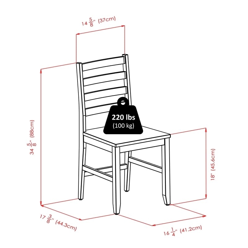 Pemberly Row 5-Piece Drop Leaf Solid Wood Dining Set w/ Drawer in Antique Walnut