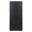Pemberly Row 2x2 Modern Wood Storage Cabinet with Wainscoting Panel in Black