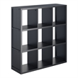 Pemberly Row 3x3 Modern Wood Storage Cabinets with Wainscoting Panel in Black