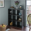 Pemberly Row 3x3 Modern Wood Storage Cabinets with Wainscoting Panel in Black