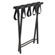 Pemberly Row Metal Luggage Rack with Folding Straight Leg in Antique Bronze