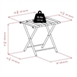 Pemberly Row Metal Luggage Rack with Folding Straight Leg in Antique Bronze