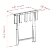 Pemberly Row Metal Luggage Rack with Folding Straight Leg in Antique Bronze