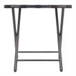 Pemberly Row Metal Luggage Rack with Folding Straight Leg in Antique Bronze