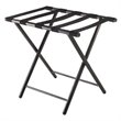 Pemberly Row Metal Luggage Rack with Folding Straight Leg in Antique Bronze