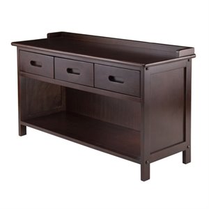 Pemberly Row 20.67&quot 3-Drawer Solid Wood Bench with Storage in Antique Walnut