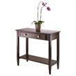 Pemberly Row Transitional Solid Wood Console Hall Table w/ Tapered Leg in Walnut