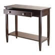 Pemberly Row Transitional Solid Wood Console Hall Table w/ Tapered Leg in Walnut