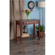 Pemberly Row Transitional Solid Wood Console Hall Table w/ Tapered Leg in Walnut