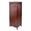 Pemberly Row Transitional Solid Wood Close Cupboard w/ Drawer in Antique Walnut