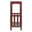 Pemberly Row Transitional Solid Wood Umbrella Stand with Tray in Walnut